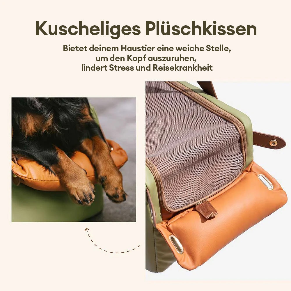 Deluxe Haustier-Autositz & Träger aus Kunstleder für die Mittelkonsole Urban Voyager