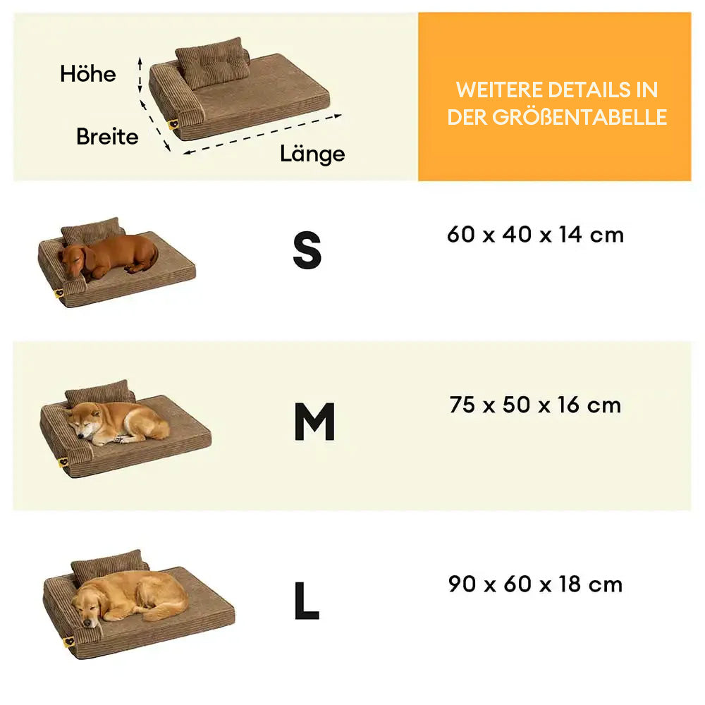 Cordura kratzfestes, abnehmbares orthopädisches Hundebett mit Kissen – ComfySofa