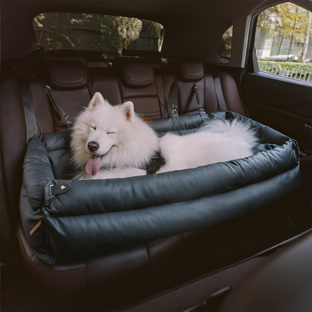 Großes Deluxe Hundesitz-Boosterbett aus Kunstleder - Roadtrip