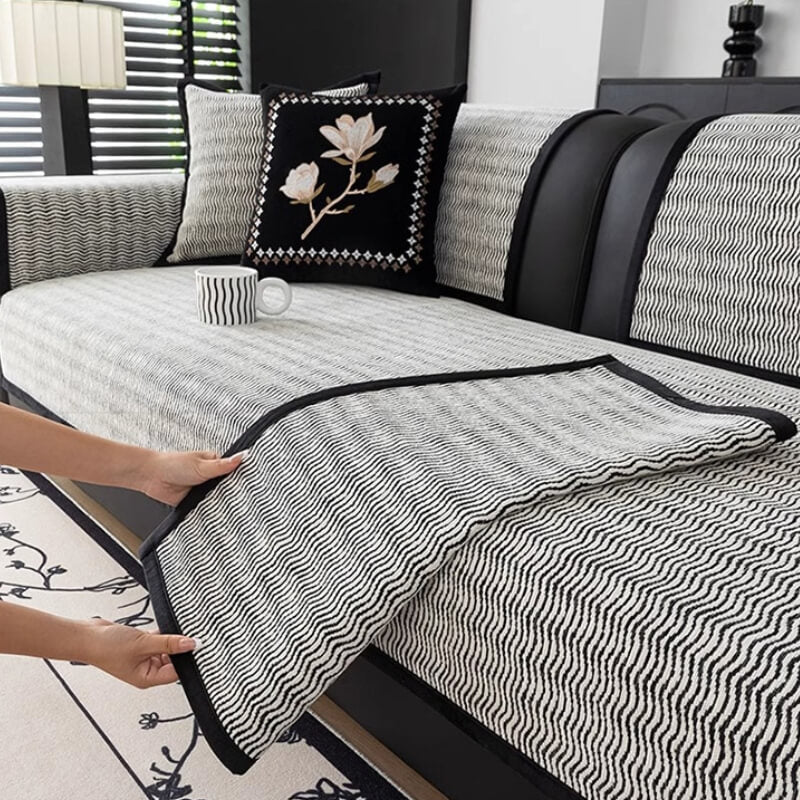Leichter Luxuriöser Atmungsaktiver Chenille-Stoff Kratzfester Rutschfester Sofabezug
