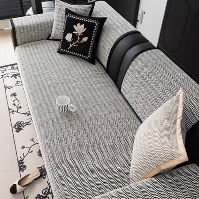 Leichter Luxuriöser Atmungsaktiver Chenille-Stoff Kratzfester Rutschfester Sofabezug