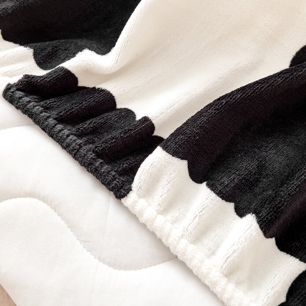 Ultraweicher Schicker karierter Matratzenbezug aus Milchsamt