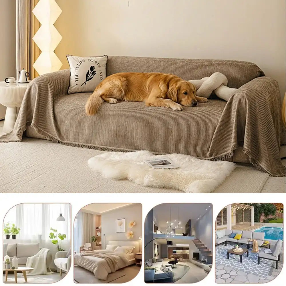 Moderne klassische kratzfeste Chenille-Sofa-Decke waschbarer Couchbezug