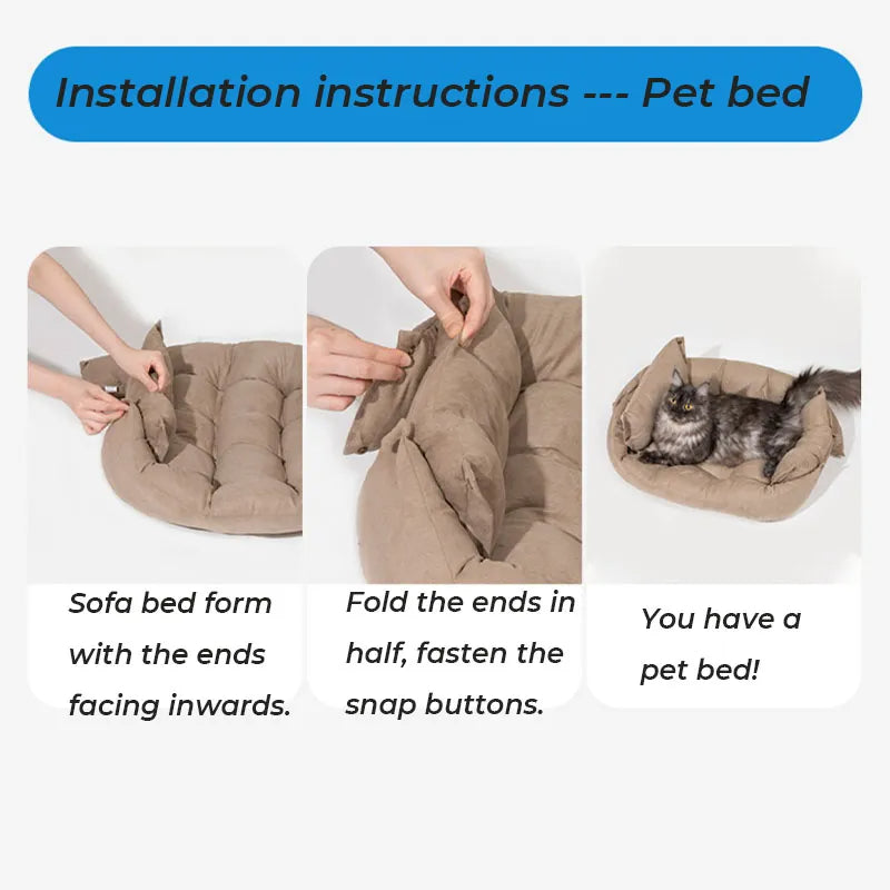 Multifunktionale Haustiermatte Weiches Wildleder Katzen- und Hundebett