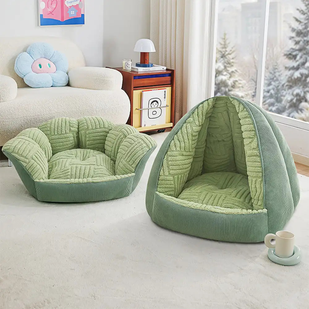 Multifunktionales halboffenes Höhlenhundebett beheizbares Haustierbett