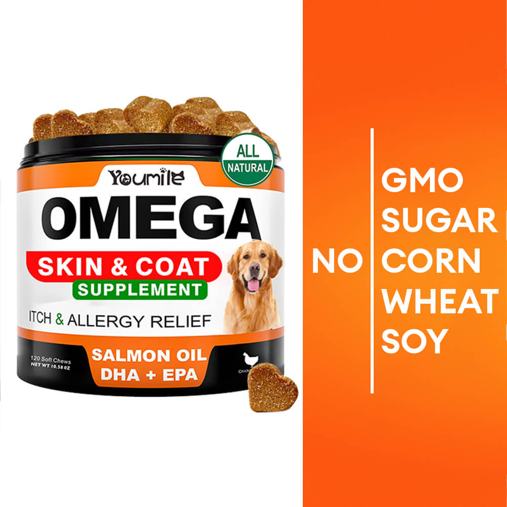 Omega-3-Fischöl-Ergänzung für Hunde - Unterstützt die Fell- und Hautgesundheit