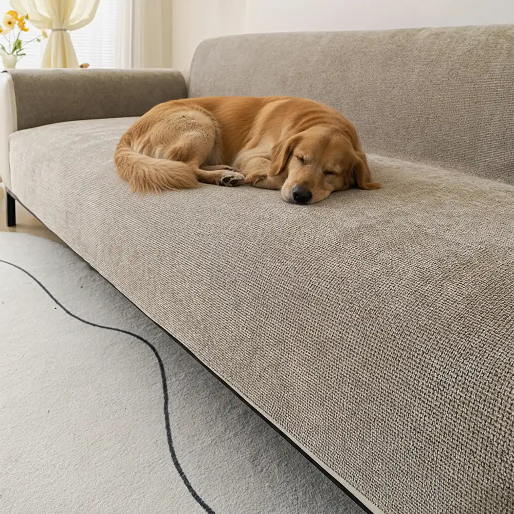 Einteiliger Chenille Kratzfester, Langlebiger, Wasserabweisender, Rutschfester Sofaüberzug
