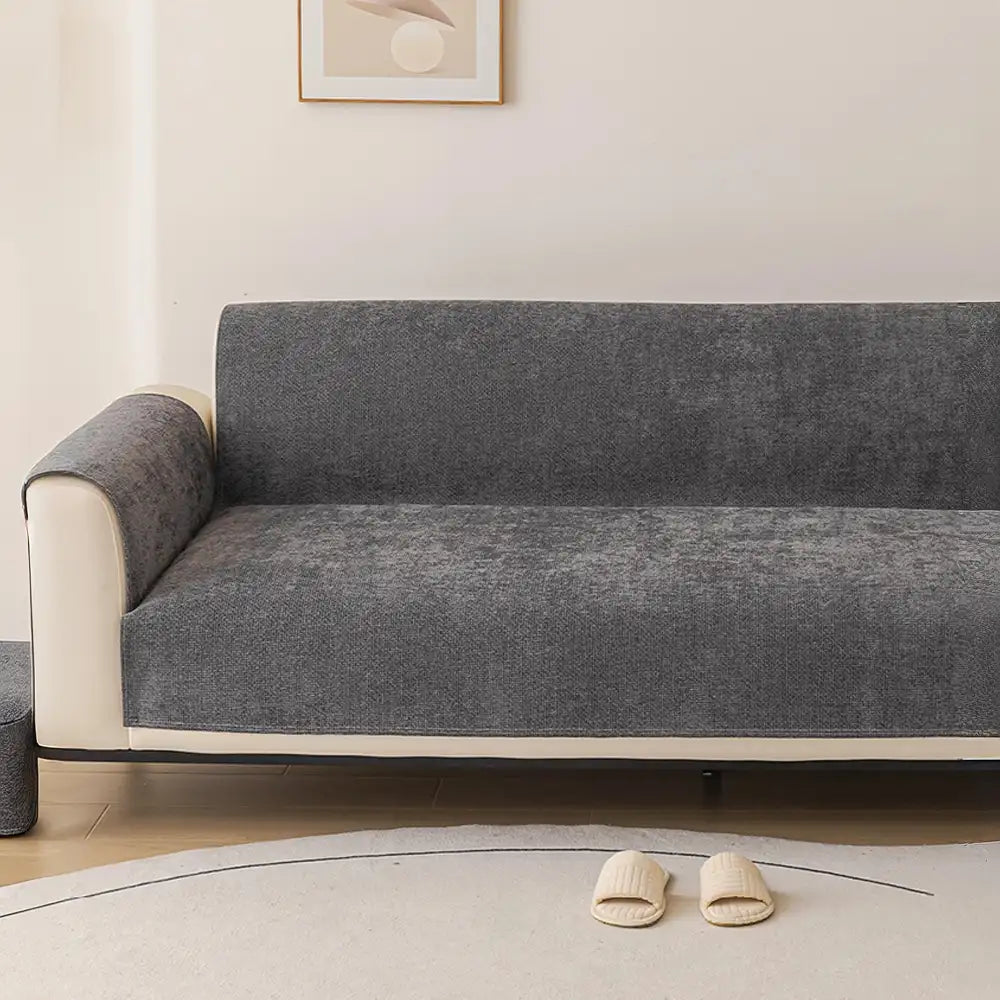 Einteiliger Chenille Kratzfester, Langlebiger, Wasserabweisender, Rutschfester Sofaüberzug