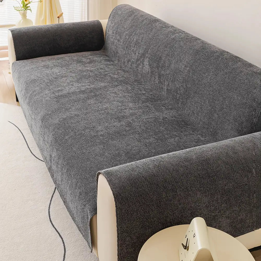 Einteiliger Chenille Kratzfester, Langlebiger, Wasserabweisender, Rutschfester Sofaüberzug