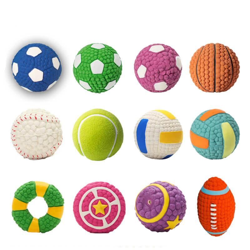 Langlebiges Interaktives Kauspielzeug für Hunde Quietschballspielzeug aus Latex für Haustiere