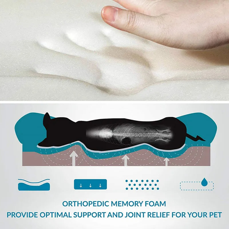 Plüsch-Schlafsofa für Haustiere Orthopädisches Hundebett aus Memory-Schaum