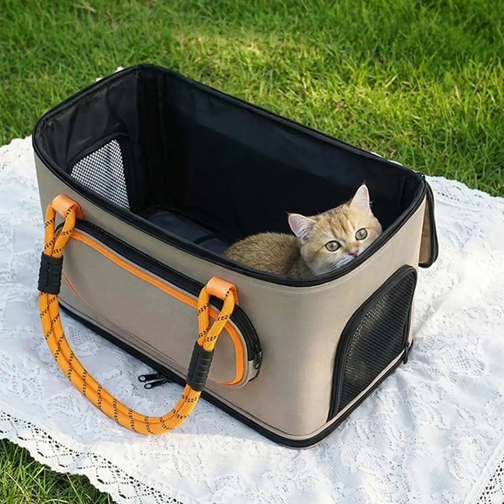 Tragbare, atmungsaktive Katzen-Tragetasche für Reisen – fluggesellschaftszugelassen