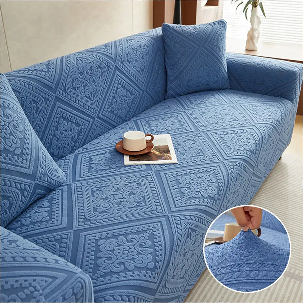 Retro Jacquard-Muster Vollabdeckung Sofaschoner Magischer Sofabezug