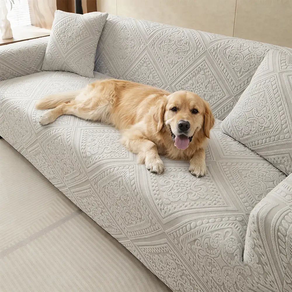 Retro Jacquard-Muster Vollabdeckung Sofaschoner Magischer Sofabezug