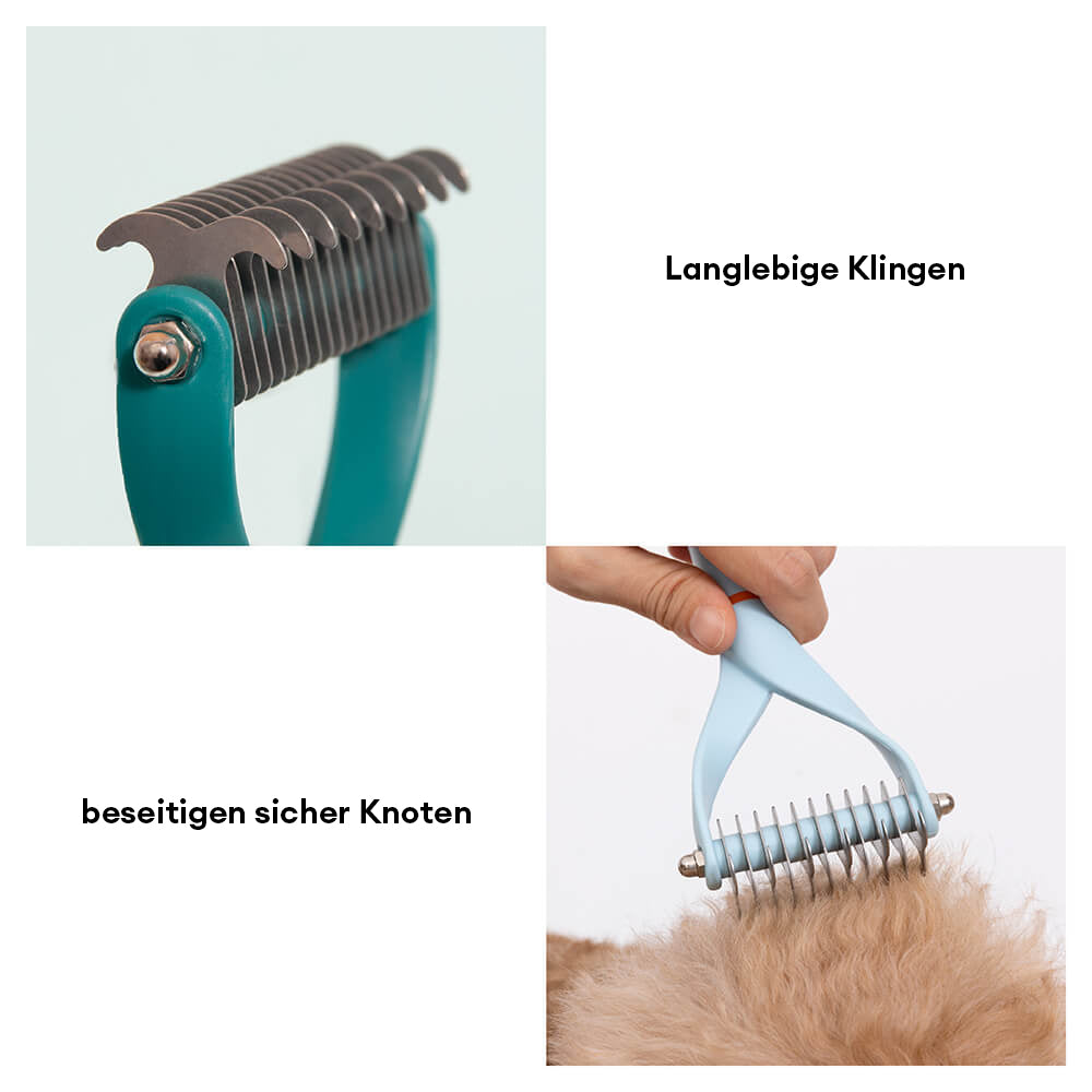 Ribbon Doppelseitige Klingen Haustiersicherer Entfilzungskamm