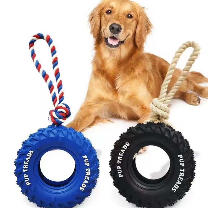 Interaktives Hundespielzeug aus Gummireifen zum Beiß- und Kauen