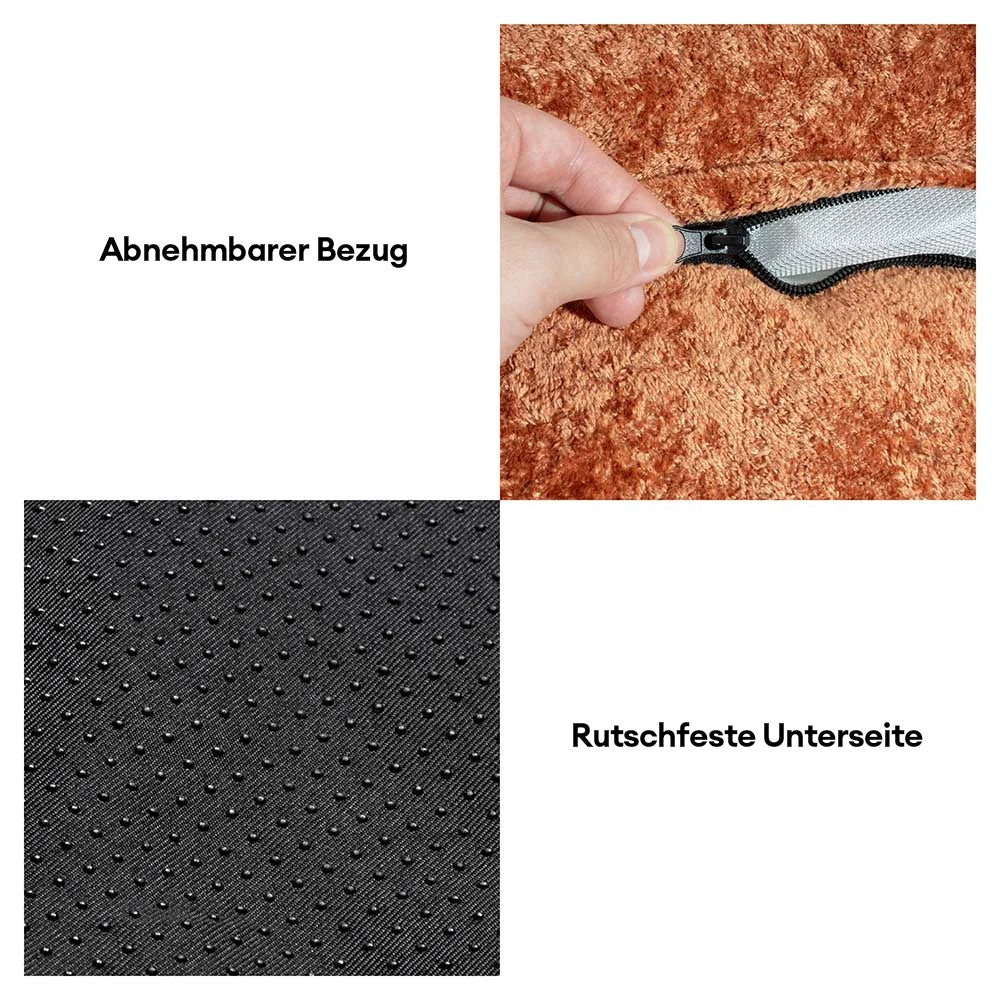Orthopädisches Donut-Hundebett aus Diamond Velvet mit abnehmbarem Kissen – DreamNest