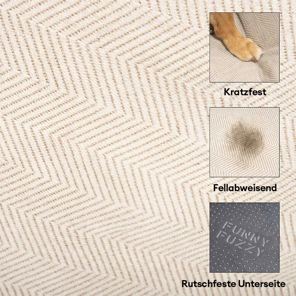 Allwetter Hundebett aus Chenille – Orthopädisch Abnehmbar & Mit Kissen