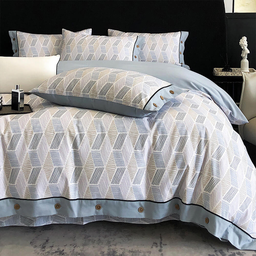 Bunt Geometrisch Ultraweiche Geb brushed Baumwoll-Bettlaken-Set