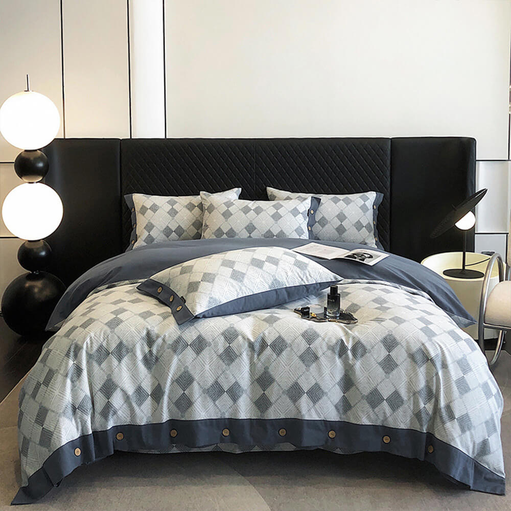 Bunt Geometrisch Ultraweiche Geb brushed Baumwoll-Bettlaken-Set