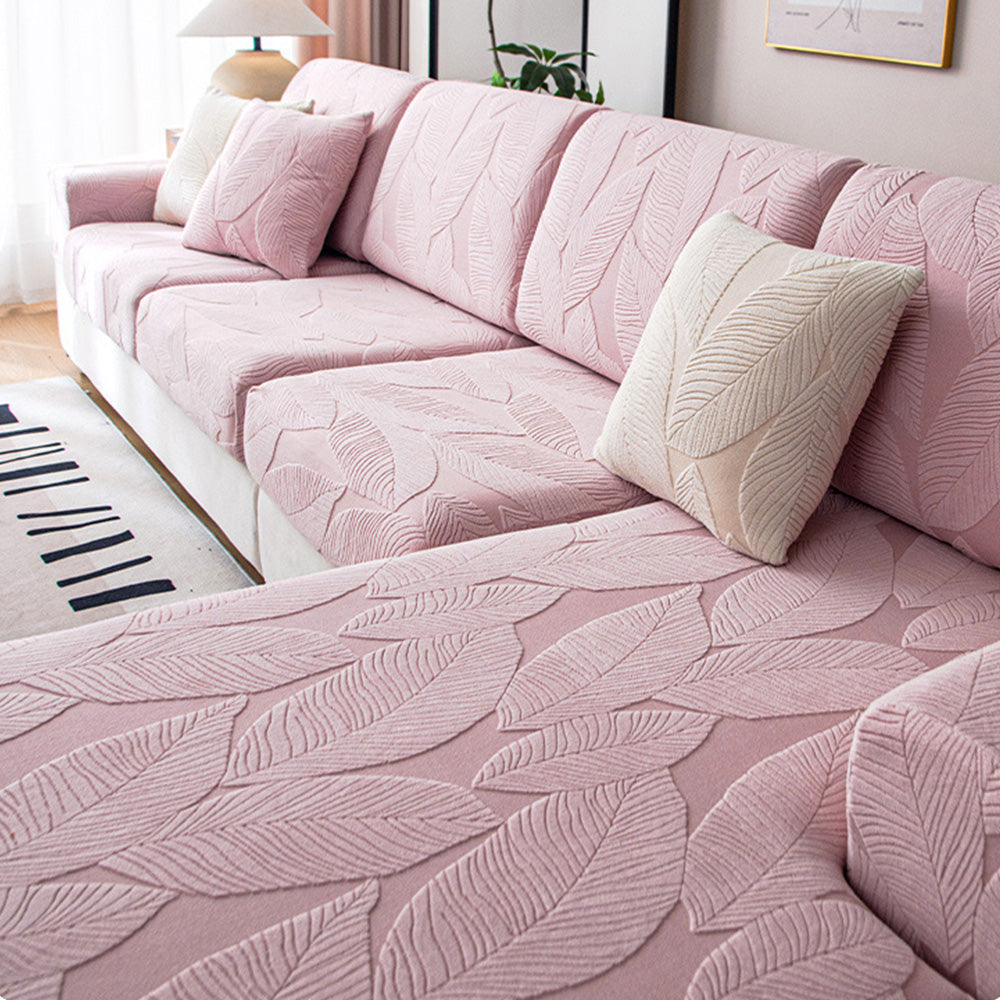 Moderner Jacquard-Sofabezug mit Blätterdesign – Wasserabweisend, Kratzfest & Elastisch, Rundum-Schutz