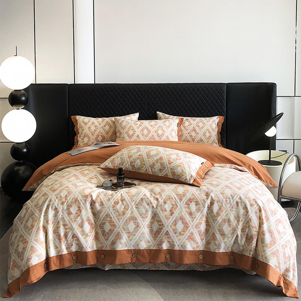 Bunt Geometrisch Ultraweiche Geb brushed Baumwoll-Bettlaken-Set