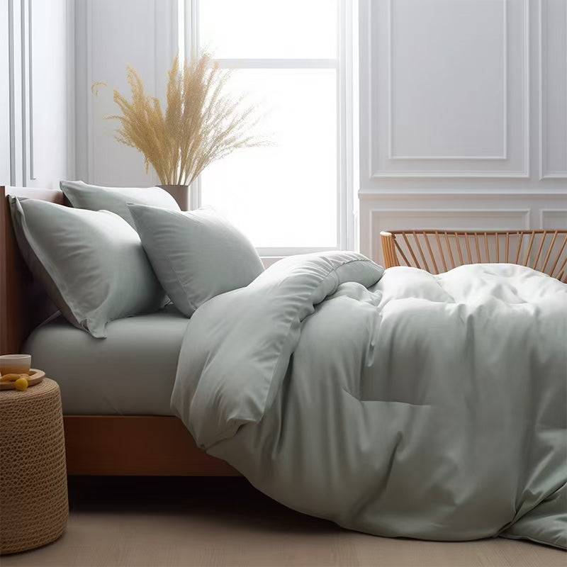 Bequemes Luxus-Satin 100% Bambus Bettbezug und Bettlaken Set