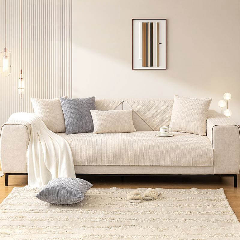 Einfacher Einfarbiger Kratzfester Chenille Outdoor Schutzsofabezug