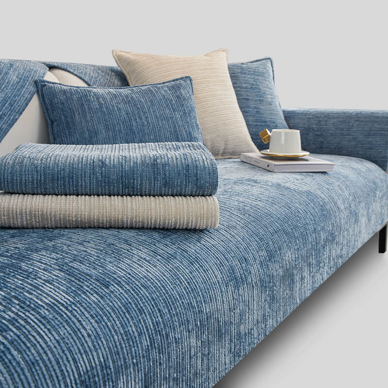 Einfacher Einfarbiger Kratzfester Chenille Outdoor Schutzsofabezug