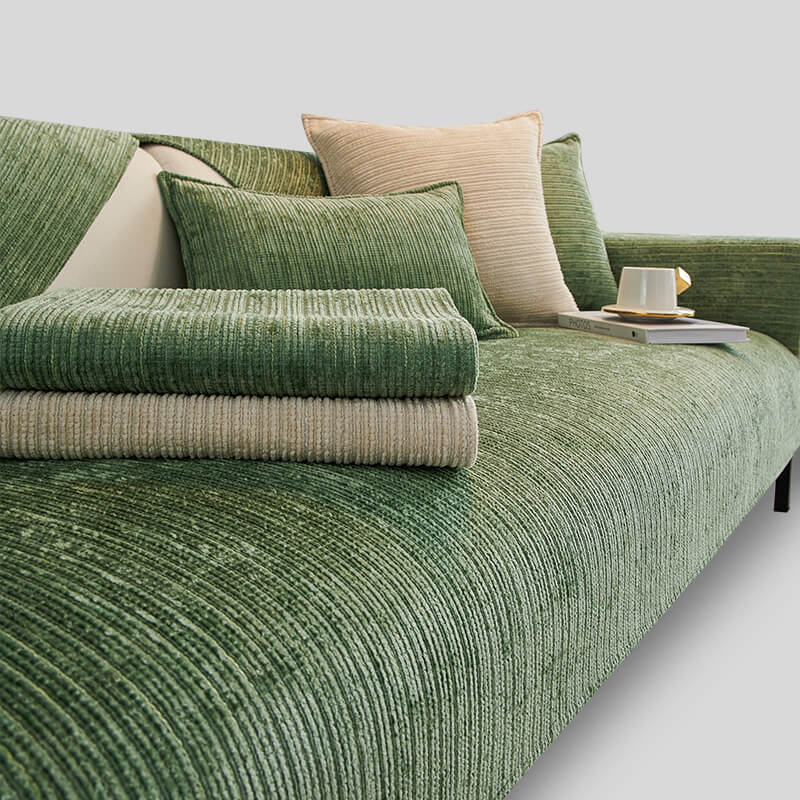 Einfacher Einfarbiger Kratzfester Chenille Outdoor Schutzsofabezug