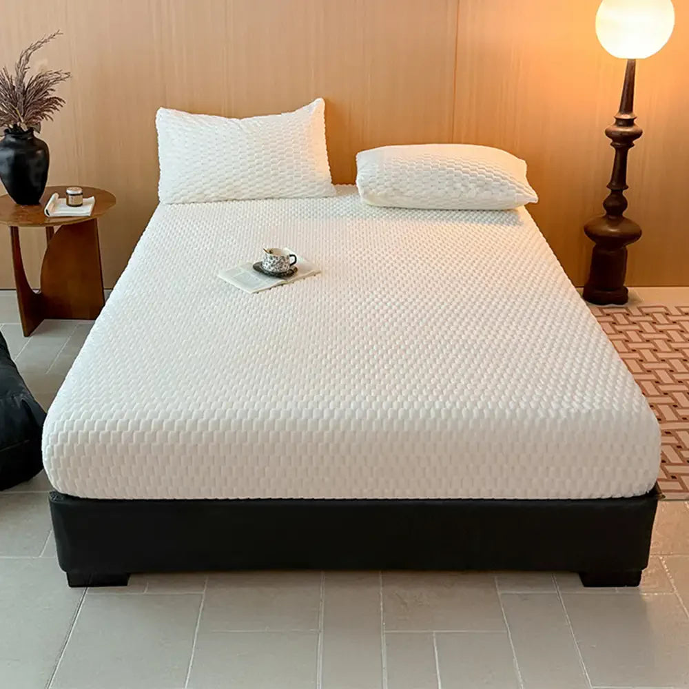 Weicher Plüsch hautfreundlicher Matratzenschoner Bettwäsche Spannbettlaken-Set