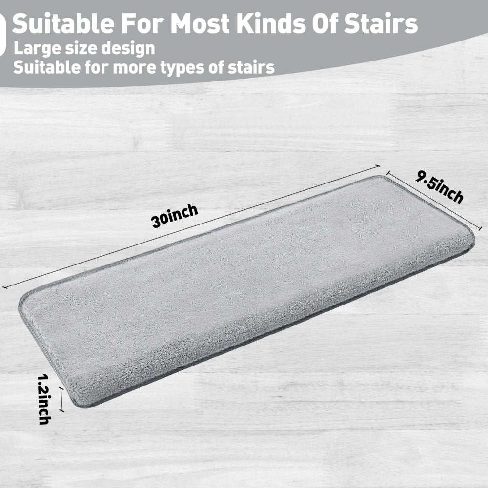 Einfarbige Plüsch-Stufenschutzbezüge Rutschfeste Klebebänder Kostenlose Teppich-Stufenauflagen