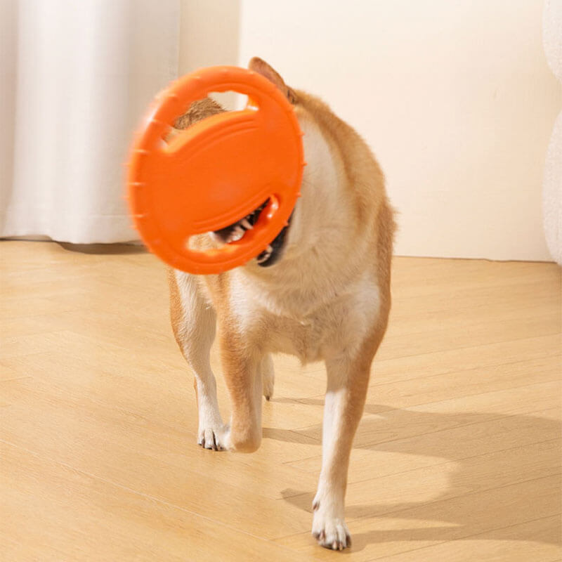 Interaktive Hunde-Frisbee Lenkrad Wurfspielzeug aus Gummi