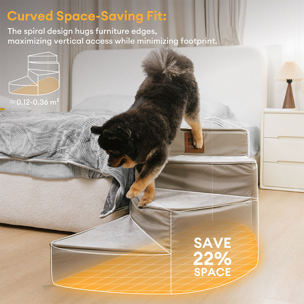 Luxe wasserabweisende Kunstleder abziehbare spiralförmige Haustiertreppe - StepEase