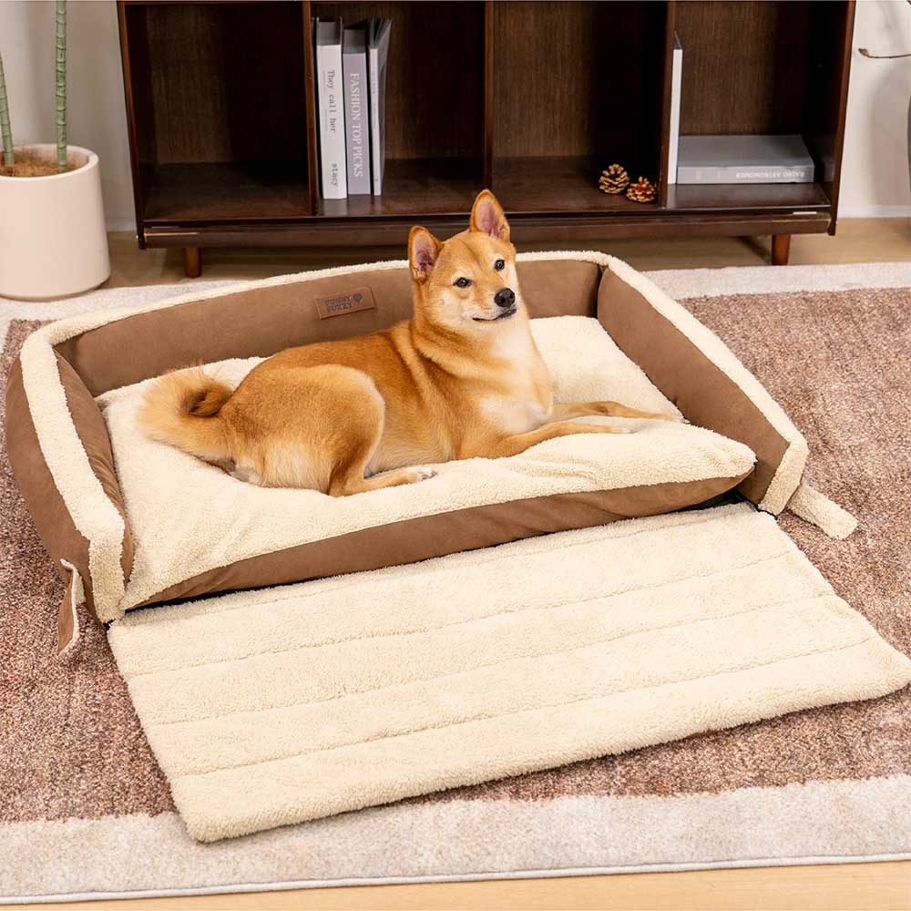 Stilvolles Erweiterbares Ergonomisches Beruhigendes Hundebett – Tranquil Paws