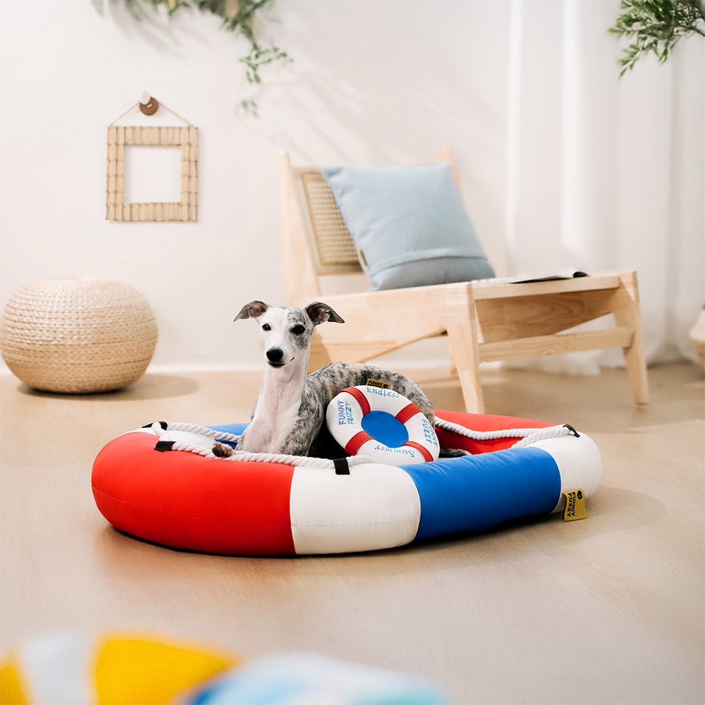 Sommerliche, kühlende, wasserdichte, bootförmige Tierliege oder Kissen – Chill Raft