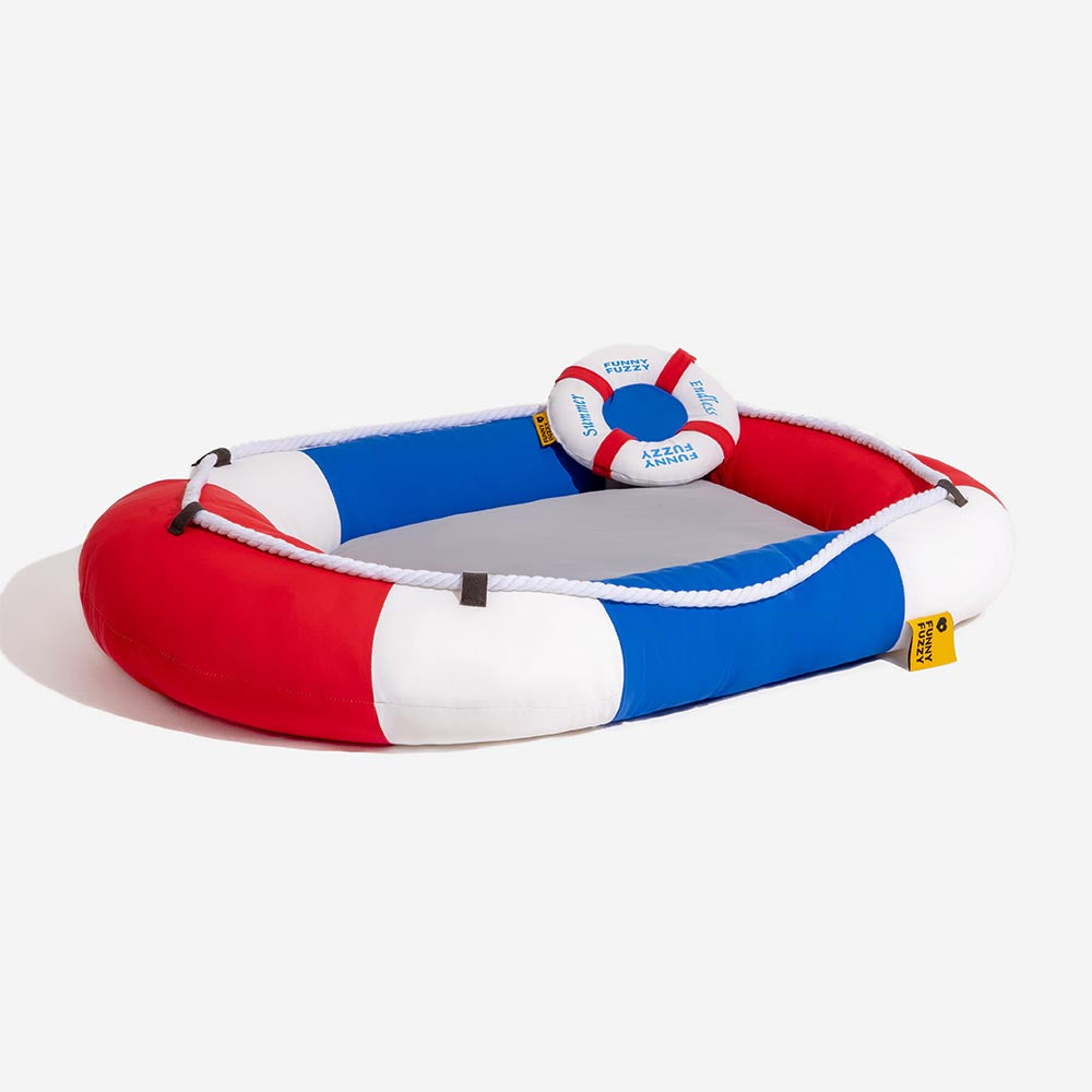 Sommerliche, kühlende, wasserdichte, bootförmige Tierliege oder Kissen – Chill Raft