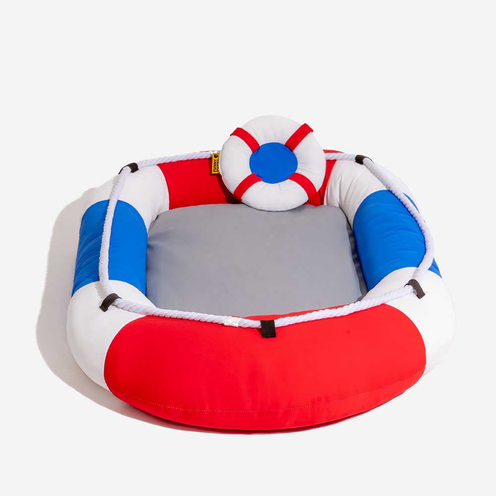 Sommerliche Kühlung Wasserdichtes Bootsförmiges Haustierbett mit Kissen – Chill Raft