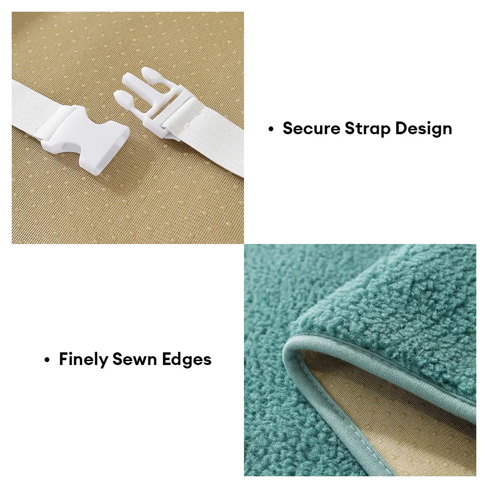 Dickes, flauschiges Faux-Sherpa-Fleece-Sesselbezug mit elastischen Riemen