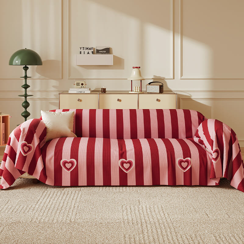 Trendy gestreifter Chenille-atmungsaktiver Sofaschutz-Couchbezug