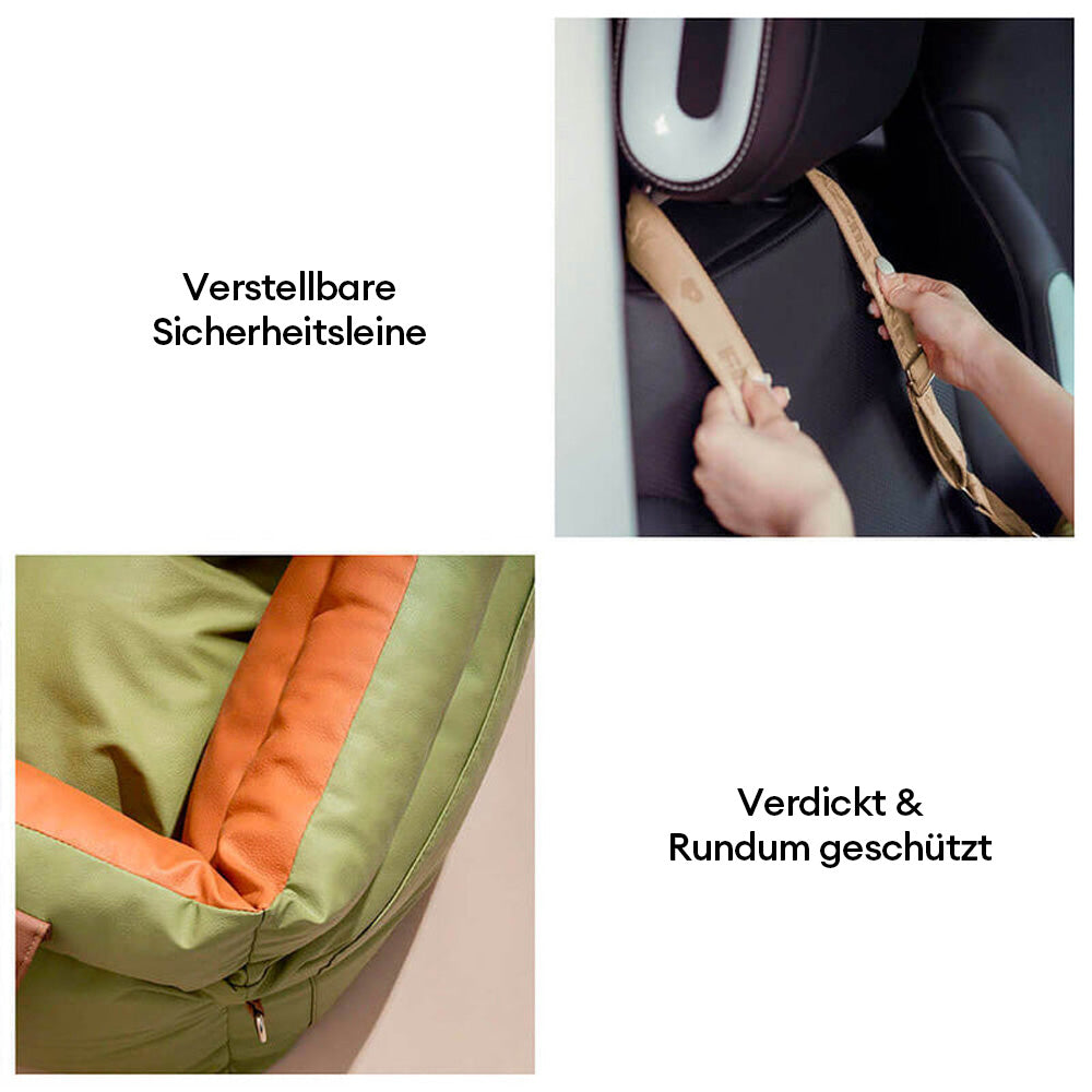Großes Deluxe-Autositz-Sitzbett aus Kunstleder für Hunde - Urban Voyager