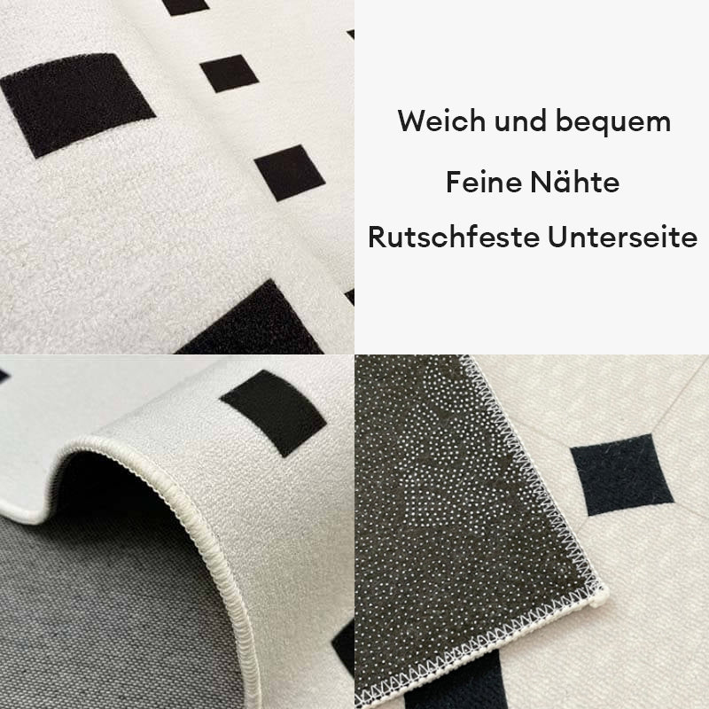 Vintage Bettvorleger Rutschfester Geometrischer Wasserdichter Wohnzimmerteppich