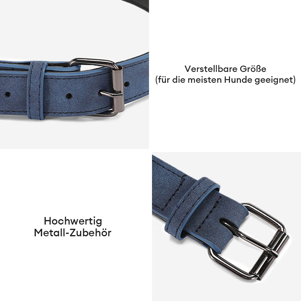 Vintage Kunstleder Weicher Nackenschutz Hundehalsband Leine Set