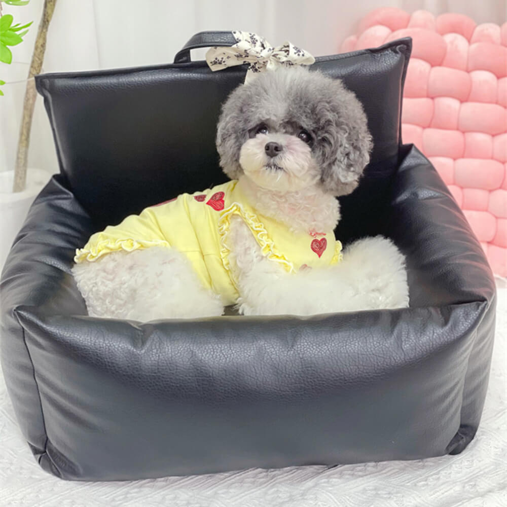 Wasserdichtes und kratzfestes Hundebett aus Kunstleder im Vintage-Stil mit Blumenmuster