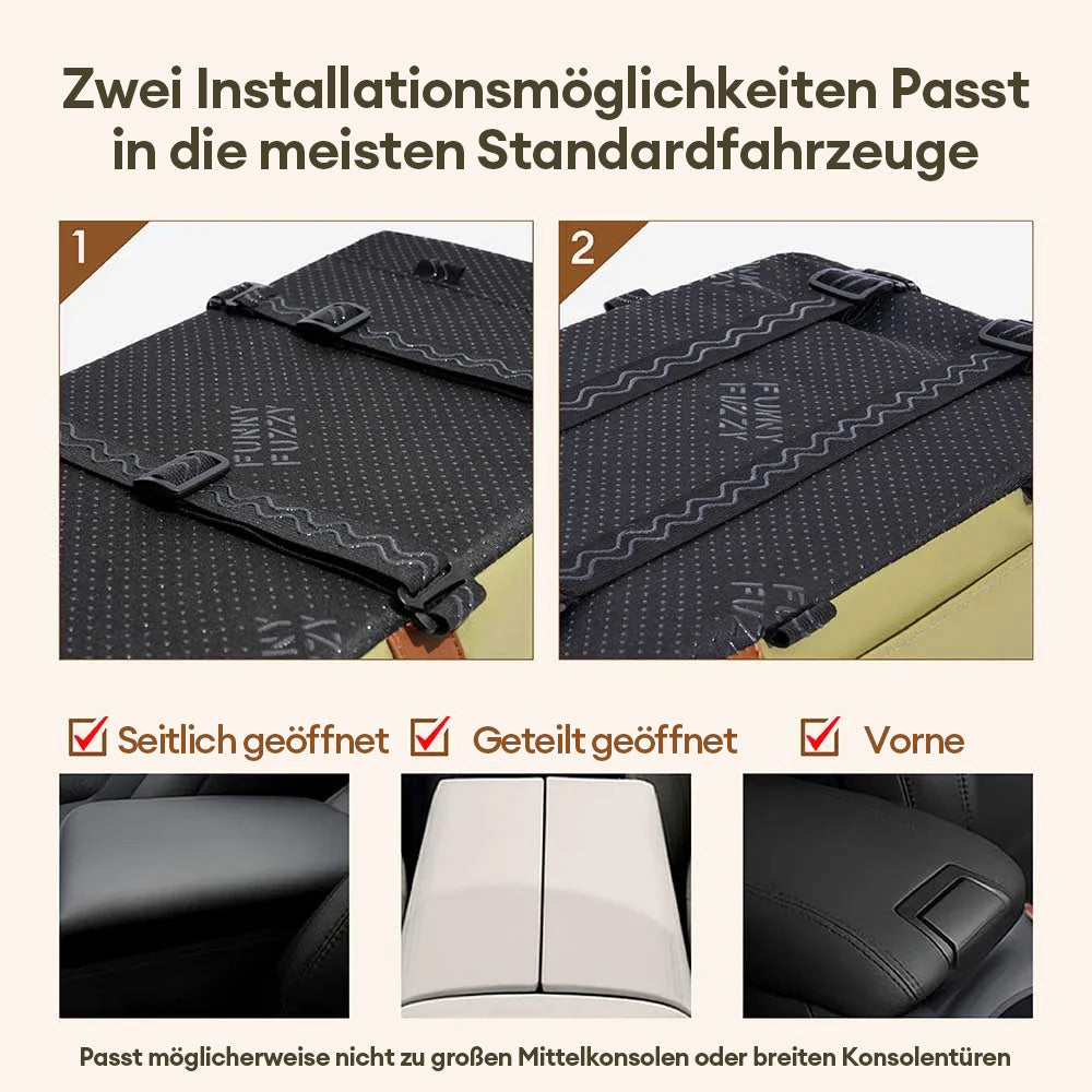 Deluxe Haustier-Autositz & Träger aus Kunstleder für die Mittelkonsole Urban Voyager