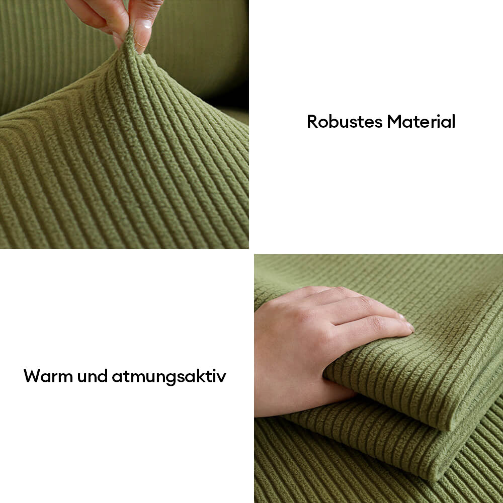 Kratzfester Elastischer Outdoor Sofabezug aus Cord mit Vertikalen Streifen