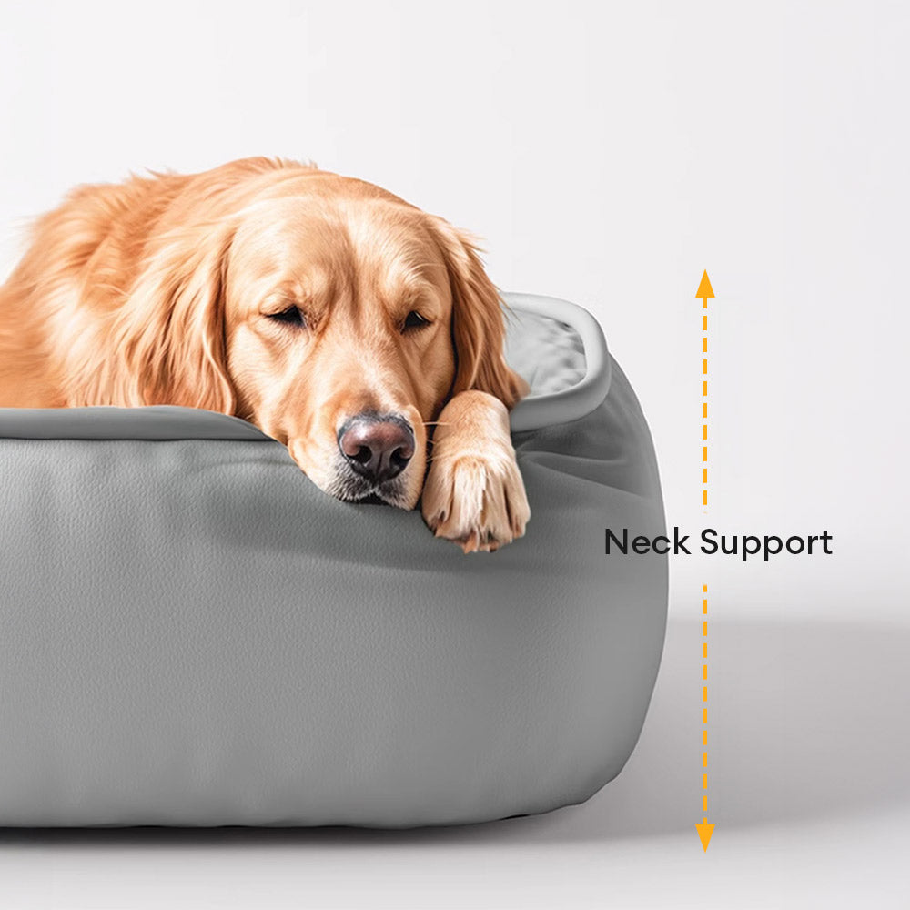 Wasserdichtes Antihaftbeschichtetes PU-Leder Kratzfestes Hundebett mit vollem Support