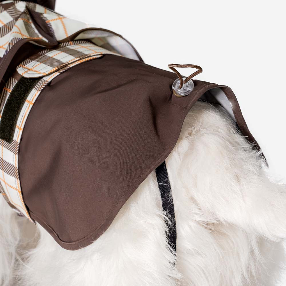 Wasserdichter Verstellbarer Hunderegenmantel im Vintage-Karomuster – Schutz bei jedem Wetter