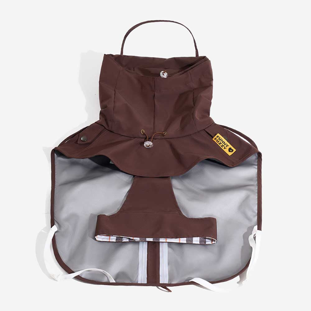 Wasserdichter Verstellbarer Hunderegenmantel im Vintage-Karomuster – Schutz bei jedem Wetter