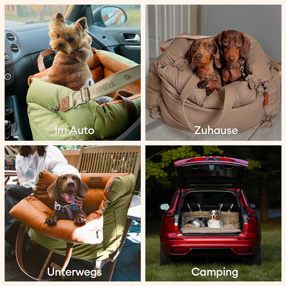Prächtig Unterwegs Autositz Hundebett aus Kunstleder - Urban Voyager